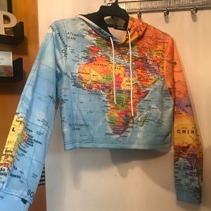 Travel Crop Top Hoodie